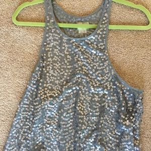 Intimately free people sequin mesh tank size large
